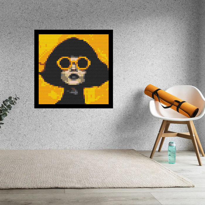 Woman-with-Yellow-Glasses-Home-Decoration-Bricked-Mosaic-Portrait-16x16