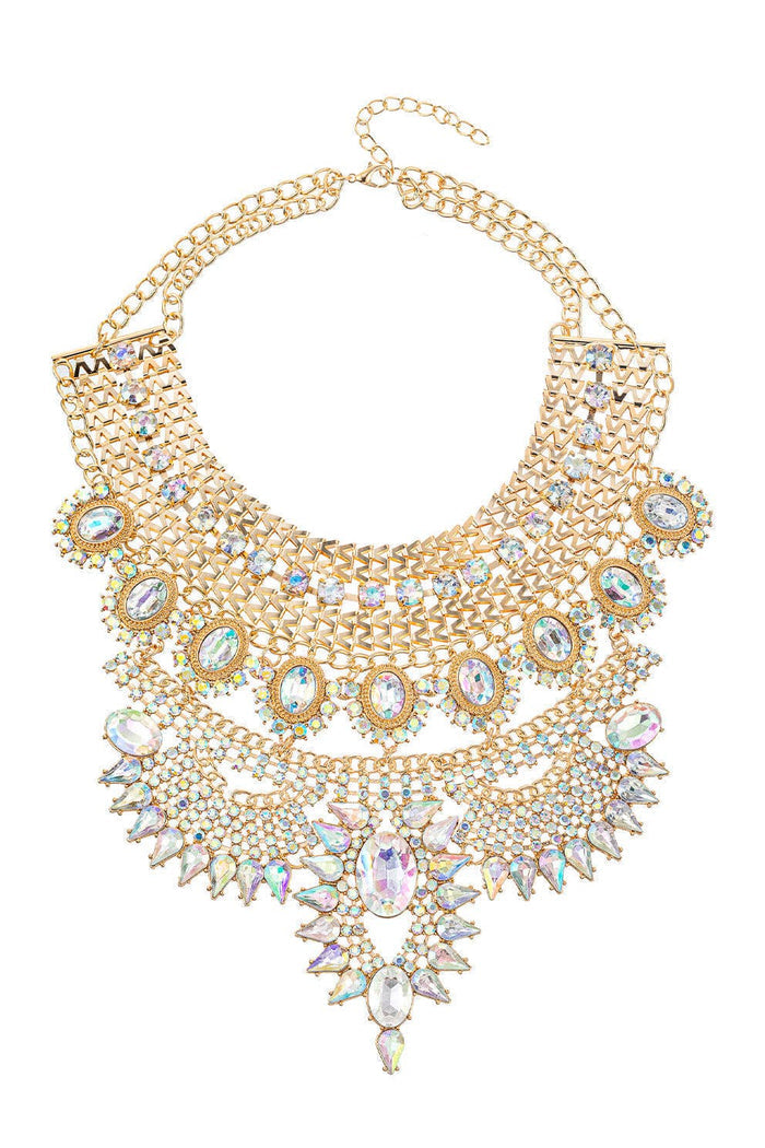 Style the Zaniah Iridescent Statement Necklace exclusively at Born To Glam