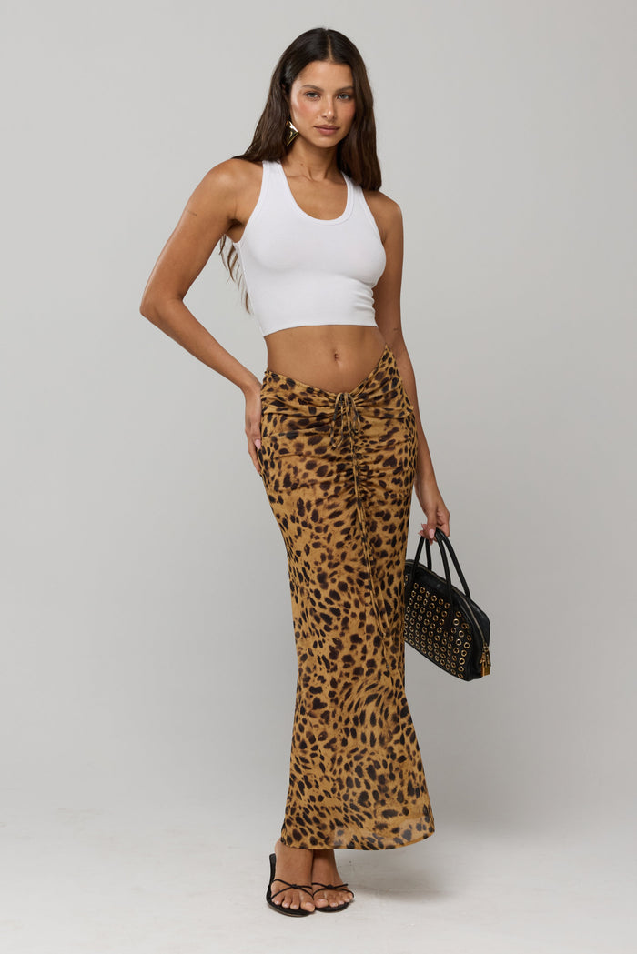 This is an image of Ziggy Mesh Skirt in 007 - RESA featuring a model wearing the dress