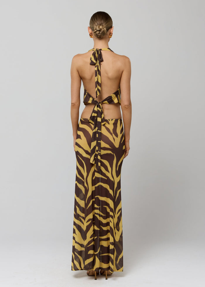 This is an image of Ziggy Mesh Skirt in Raja - RESA featuring a model wearing the dress